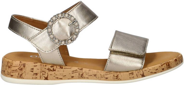 Gabor Comfort leren sandalen champagne