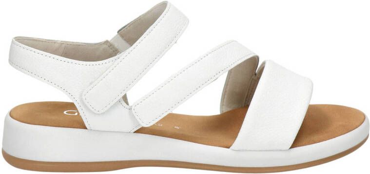 Gabor Witte Leren Sandalen Klittenbandsluiting White Dames