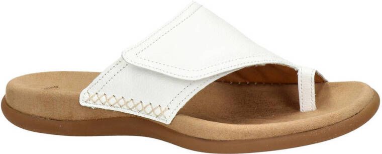 Gabor leren teenslippers wit