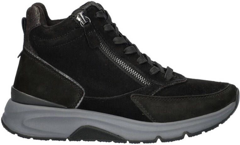 Gabor Rolling Soft suède sneakers zwart