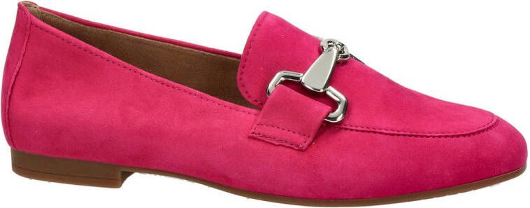 Gabor suède loafers met gesp roze