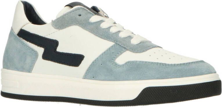 Gattino leren sneakers blauw wit Jongens Suede Meerkleurig 31