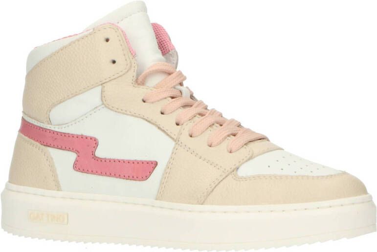 Gattino leren sneakers wit roze