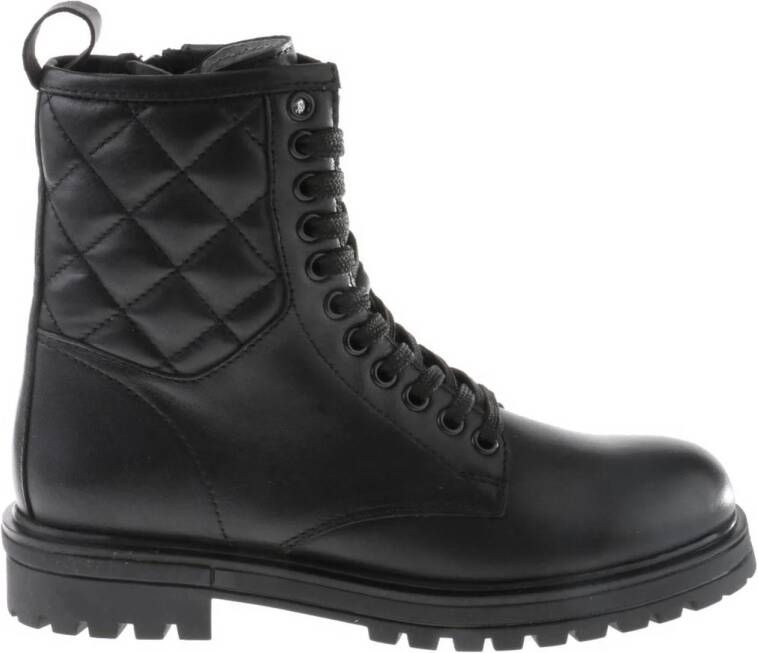 Gattino leren veterboots zwart Meisjes Leer 32 | Enkelboot van