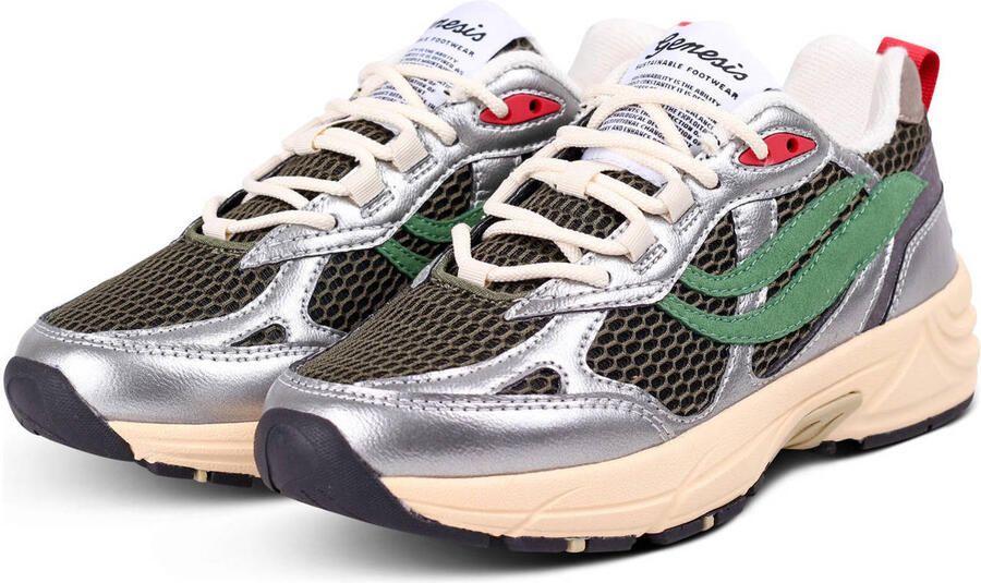 Genesis G-Eco 99 Contra Mesh sneakers zilver olijf - Foto 3