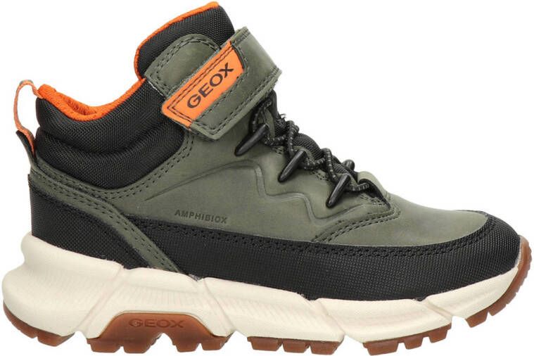 Geox Flexyper Plus sneakers groen Jongens Imitatieleer Meerkleurig 28