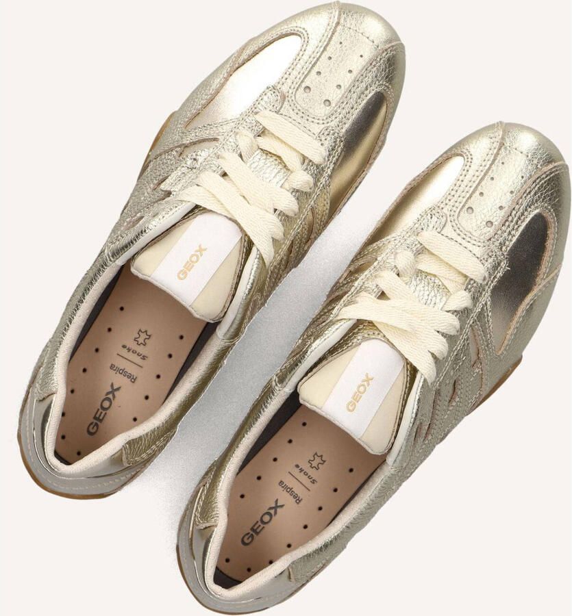 GEOX D Snake Original Sneakers Dames Leren Sneaker Goudkleurig - Foto 2