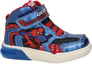 Geox Grayjay Spider-Man sneakers met lichtjes blauw rood