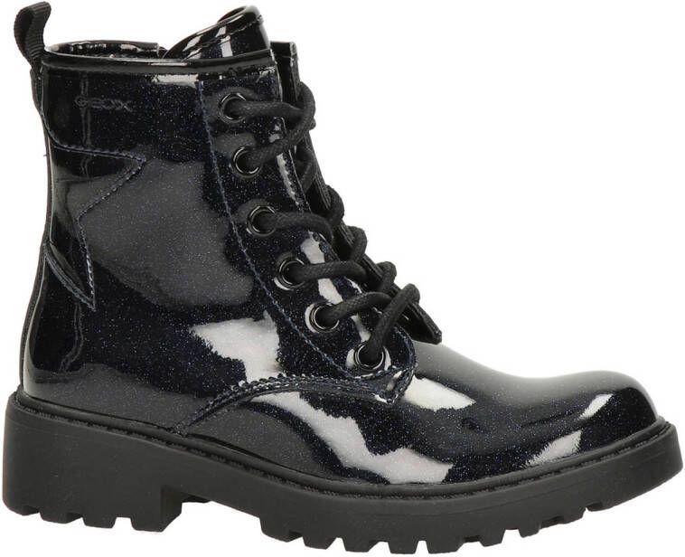 Geox J Casey lak veterboots donkerblauw Bruin 29