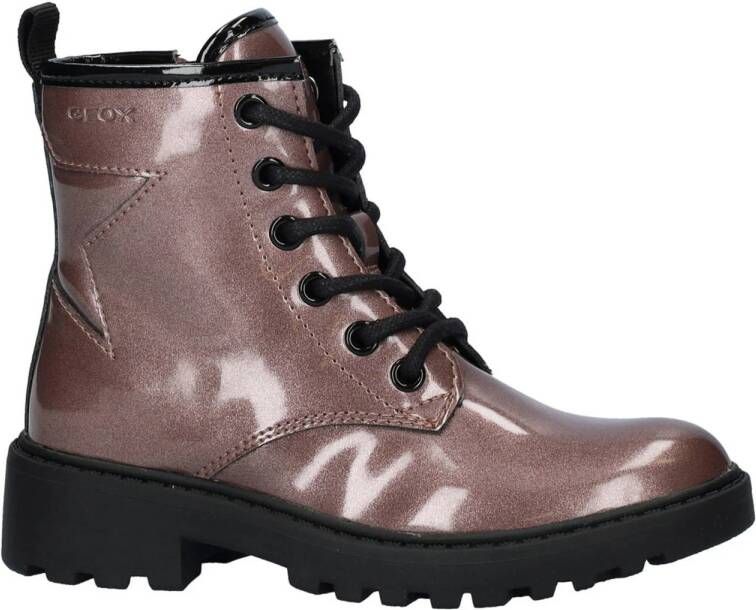 Geox J Casey lak veterboots oudroze 31 | Enkelboot van