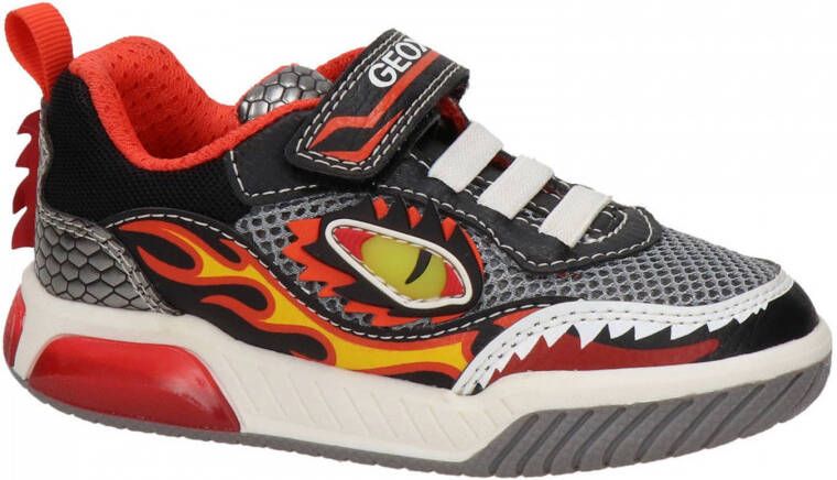 Geox J Inek J259CA Lights sneakers met lichtjes zwart rood