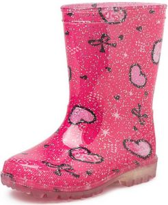 Gevavi Vera regenlaarzen met glitters roze