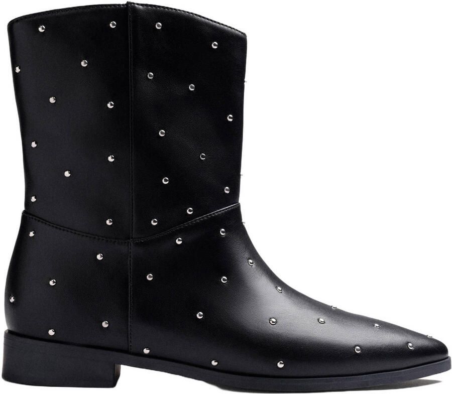 Gioseppo imitatieleren enkellaarsjes met studs en print zwart