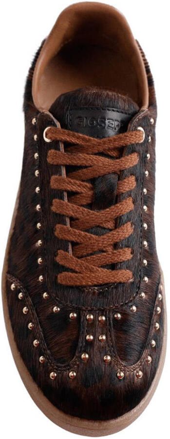 Gioseppo sneakers met studs en panterprint bruin - Foto 3