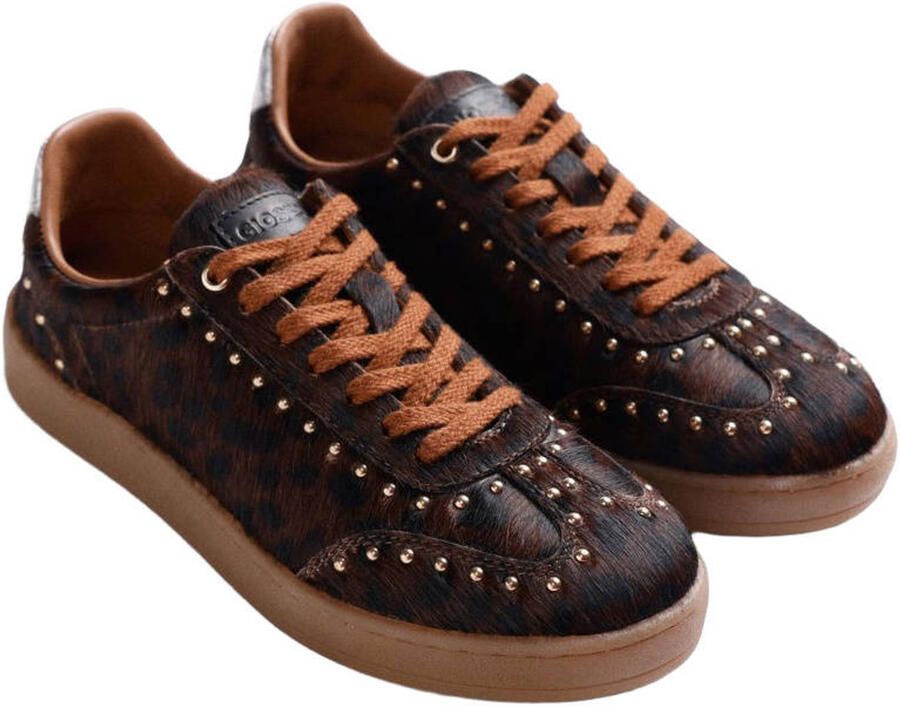 Gioseppo sneakers met studs en panterprint bruin - Foto 2
