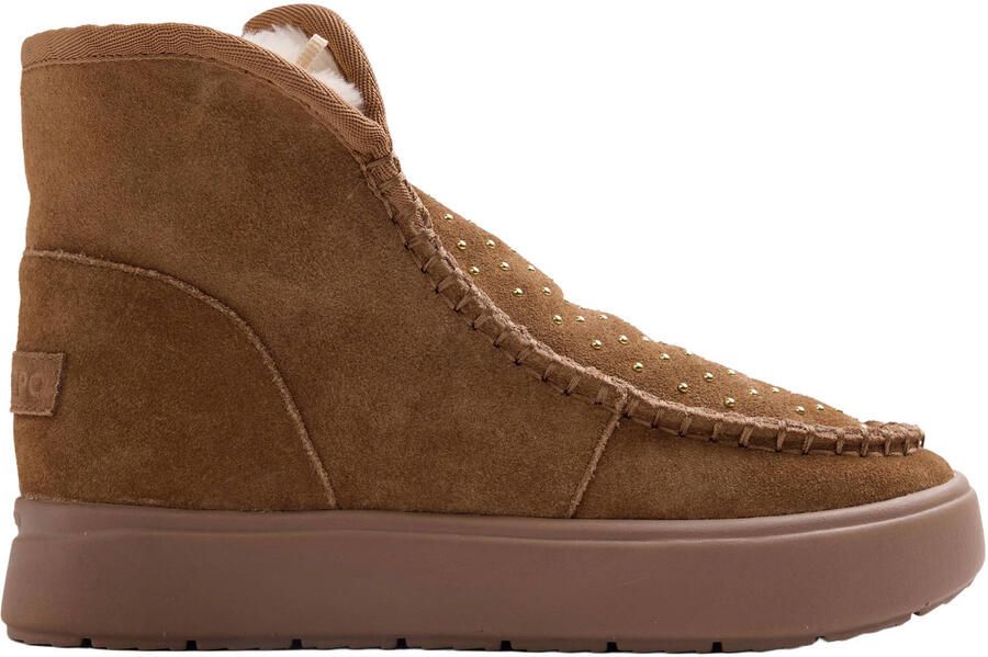 Gioseppo suède enkelboots met studs cognac