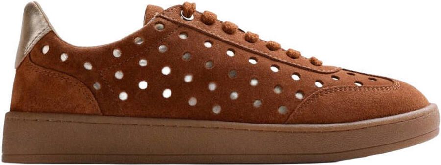 Gioseppo suède sneakers met print cognac