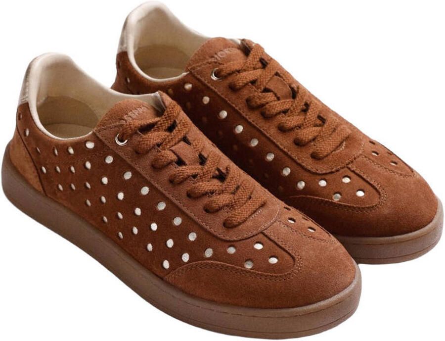 Gioseppo suède sneakers met print cognac - Foto 2