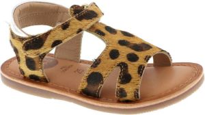 Gioseppo leren sandalen met panterprint bruin