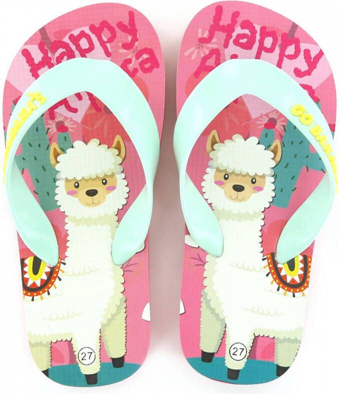 Go Banana's Alpaca teenslippers roze