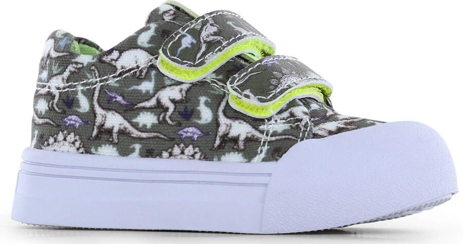 Go Banana's Go Banana S Sneaker Klittenband Green Dino Sneakers Kinderen Jongens Dark Green Canvas