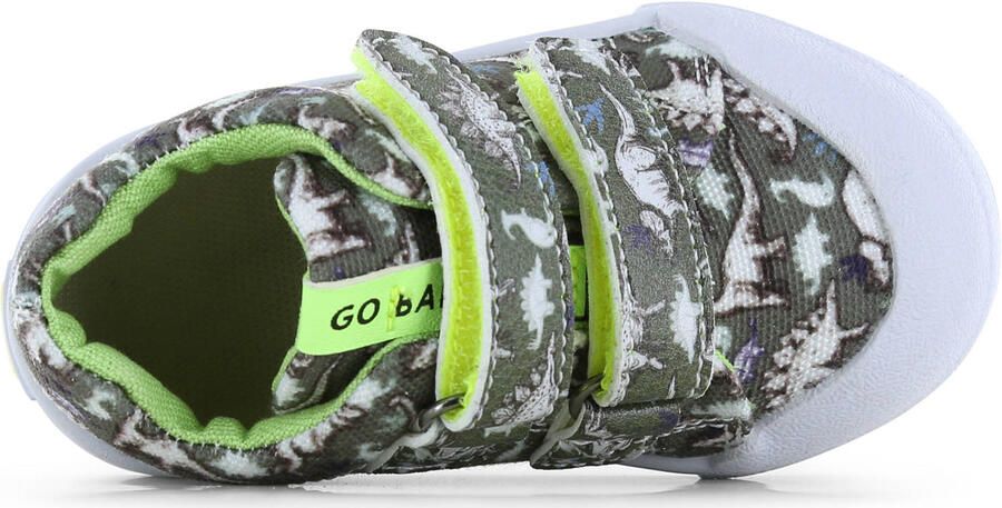 Go Banana's Go Banana S Sneaker Klittenband Green Dino Sneakers Kinderen Jongens Dark Green Canvas - Foto 3