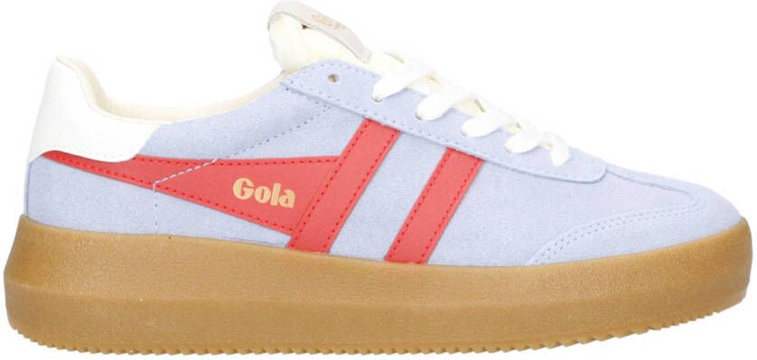 Gola Athena suède sneakers lichtblauw rood
