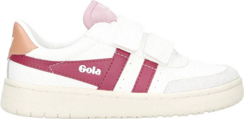 Gola Falcon Strap leren sneakers wit roze