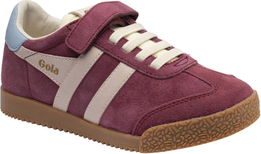 Gola Elan leren suède sneakers donkerrood lichtroze lichtblauw
