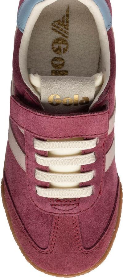 Gola Elan leren suède sneakers donkerrood lichtroze lichtblauw - Foto 3