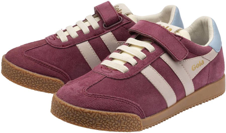 Gola Elan leren suède sneakers donkerrood lichtroze lichtblauw - Foto 2