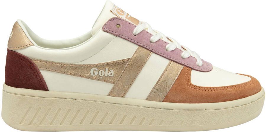 Gola Grandslam Quadrant leren sneakers wit roze