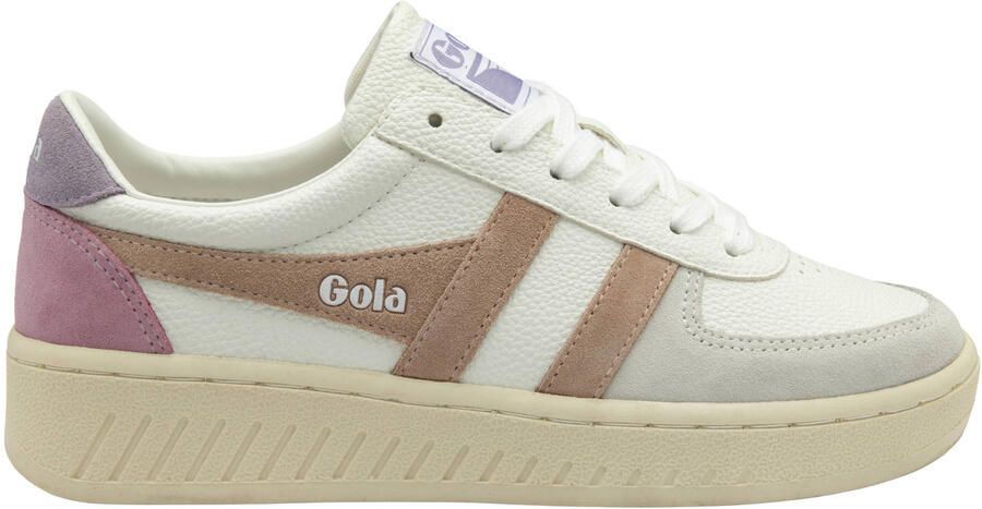 Gola Grandslam Trident leren sneakers wit camel