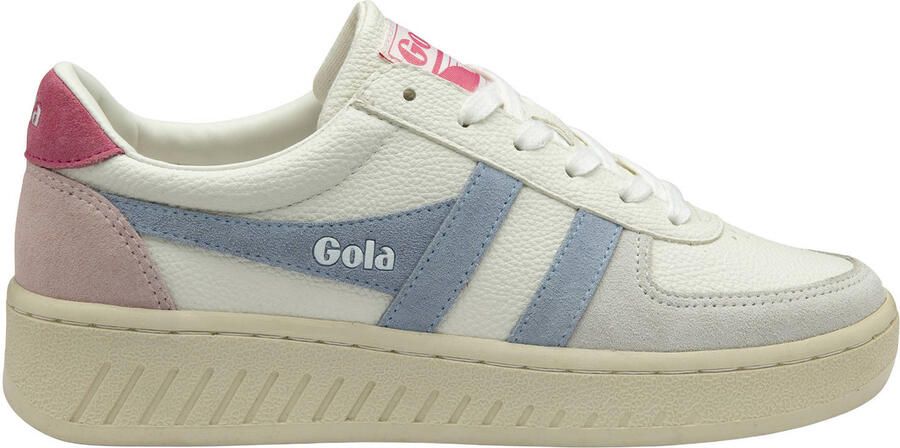 Gola Grandslam Trident leren sneakers wit lichtblauw
