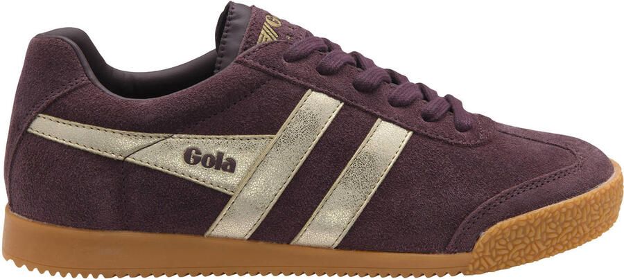Gola Harrier Mirror suède sneakers donkerbruin goud