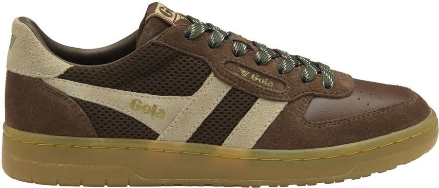 Gola Hawk '83 leren sneakers donkerbruin ecru