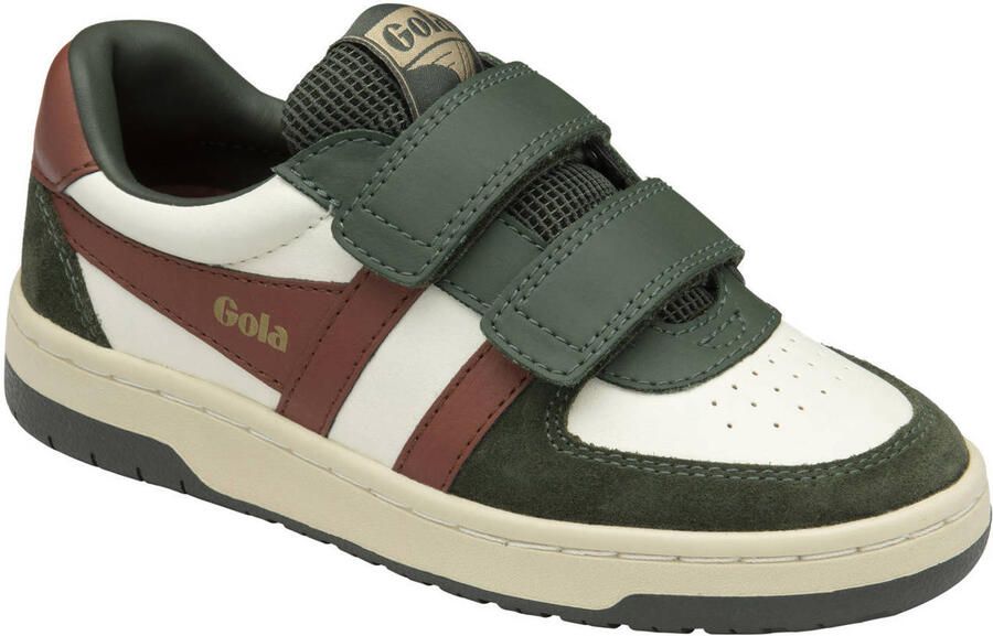 Gola Hawk Strap leren sneakers ecru blauw bruin