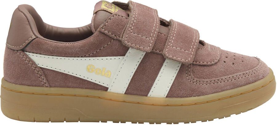 Gola Hawk Strap leren sneakers oudroze