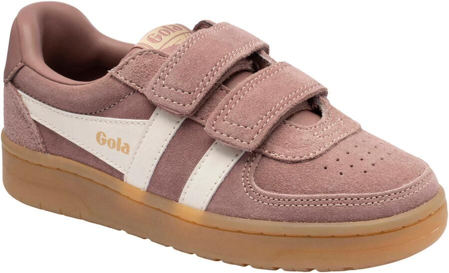 Gola Hawk Strap leren sneakers oudroze - Foto 3