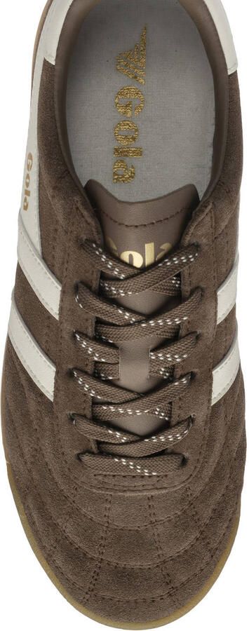 Gola Stadium leren suède sneakers donkerbruin wit - Foto 3