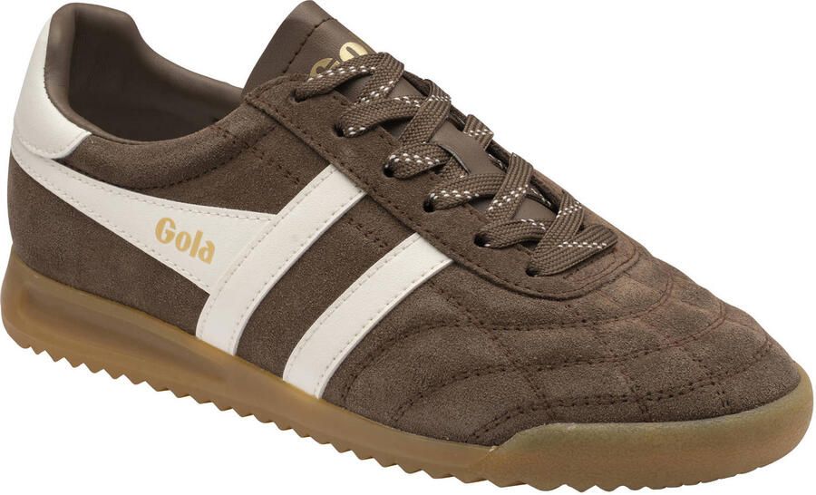 Gola Stadium leren suède sneakers donkerbruin wit - Foto 2