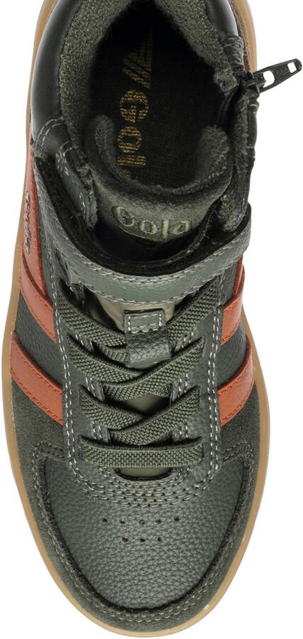 Gola Talon imitatieleren sneakers donkergroen oranje - Foto 3