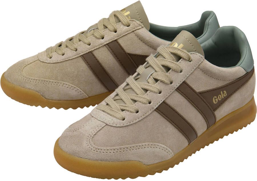 Gola Torpedo suède sneakers beige groen - Foto 2