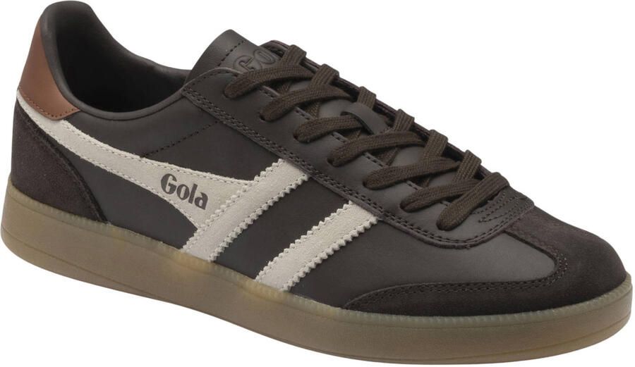 Gola Viper leren sneakers donkerbruin ecru - Foto 3