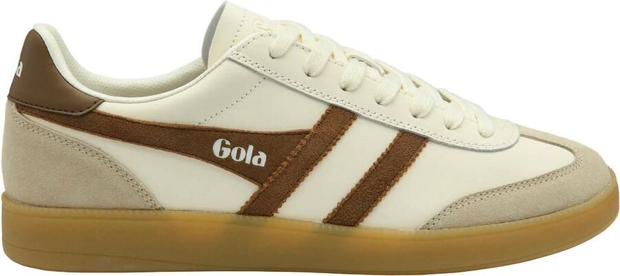 Gola Viper leren sneakers ecru donkerbruin