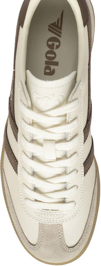 Gola Viper leren sneakers ecru donkerbruin - Foto 3