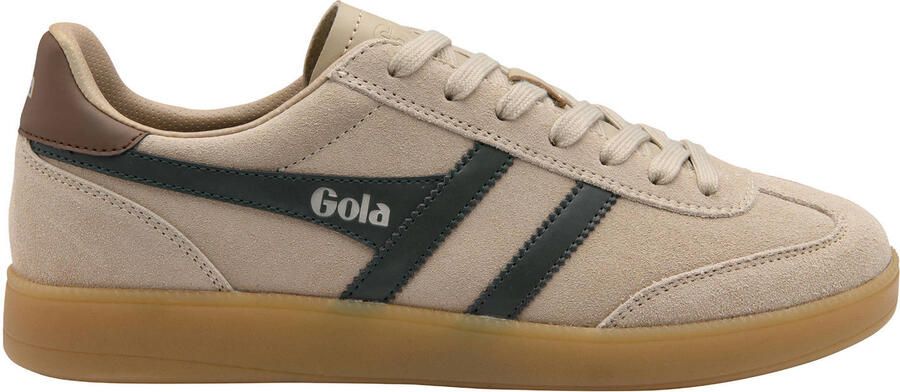 Gola Viper leren suède sneakers beige donkergroen