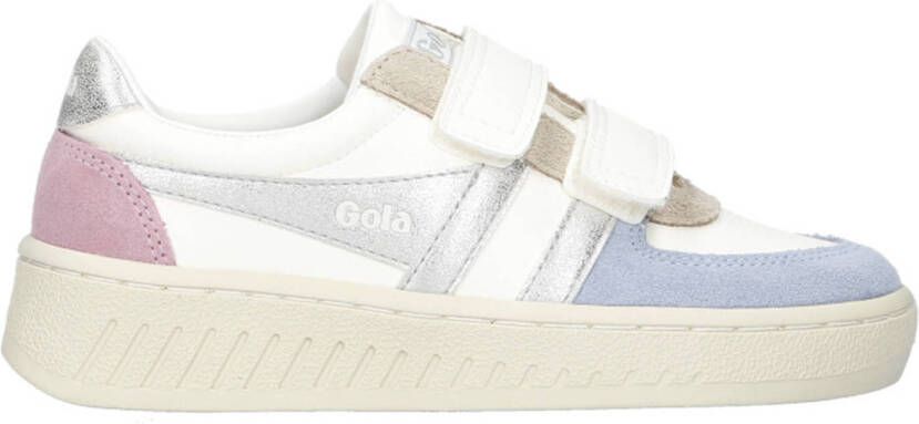 Gola Grandslam Quadrant leren sneakers wit lichtblauw