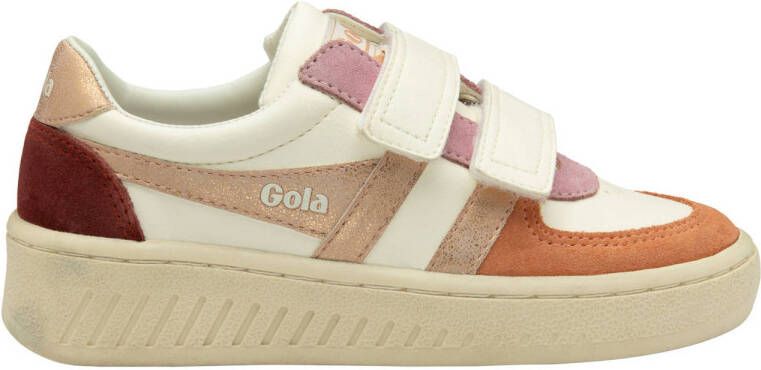 Gola Grandslam Quadrant leren sneakers wit roze