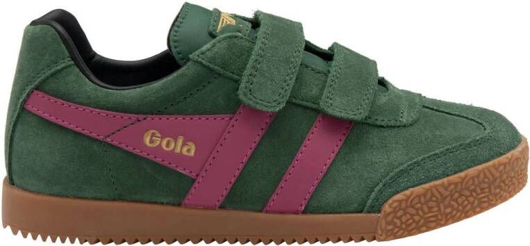 Gola Harrier Strap suède sneakers groen roze